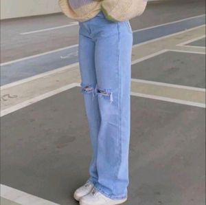sky blue jeans