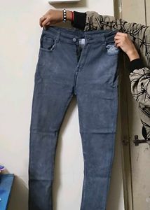 Stylish Dark Grey Slim Fit Denim Jeans