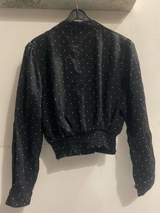 Polka Dot Cropped Blouse