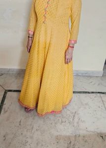 Elegant Yellow Ethnic Gown