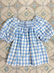 savana blue gingham top 🩵