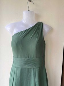 Elegant Green One-Shoulder Azazie Gown(A8)