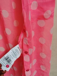 Pink Polka Dot Sleeveless Blouse