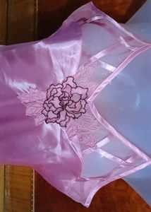 Pink Silk Lace Nightgown