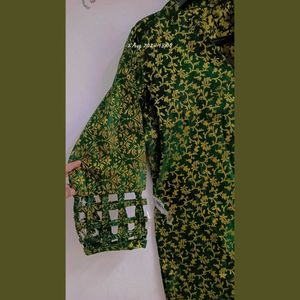 front cut kurti with lehnga wid tessel