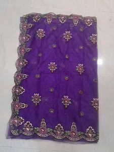Elegant Purple Embroidered Dupatta