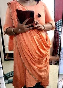 Designer Gown With Attached Dupatta
