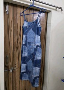 Denim Patchwork Bodycon Dress