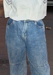 Acid Wash Wide Leg Jeans