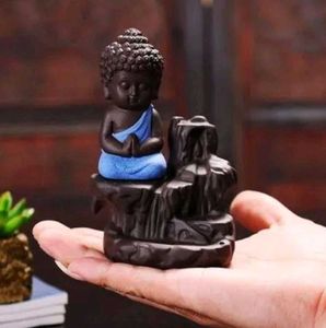 Meditating Monk Buddha Smoke Backflow Cone Incense