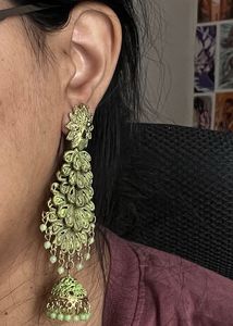 Green Traditional Earrings
