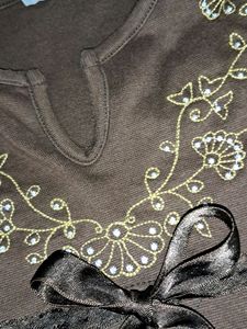 Y2K Vintage Brown Bow Crop Top