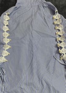 Striped Pearl Embellished Shirt