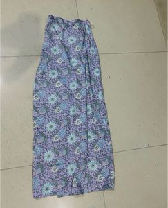 Lavender Long Floral Skirt