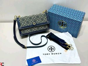 TORY BURCH T MONOGRAM JACQUARD SHOULDER BAG