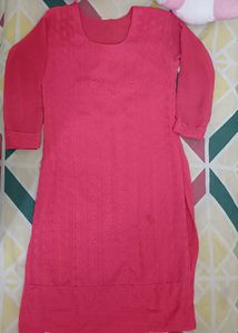 Original Chikankari Kurti Pinky Colour