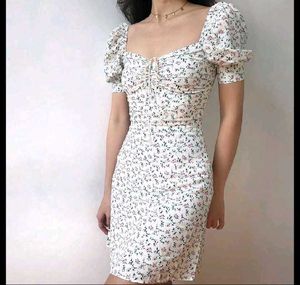 Floral Puff Sleeve Mini Dress