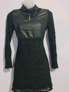LEATHER AND LACE DRESS