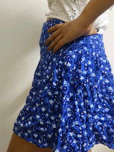 Blue Floral Mini Short