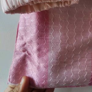 Pink Striped Kids Sherwani Set