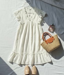 White Ruffle Dress