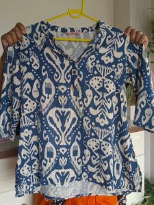 Blue Printed Top