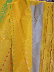 Yellow Printed Saree