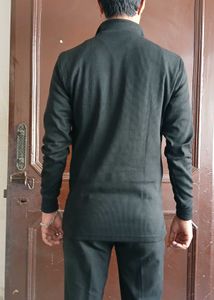 Premium Black Half-Zip High Neck For Men.