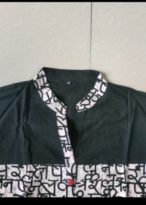 Maroon And Black White Kurta