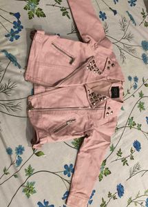 Pink Studded Biker Jacket