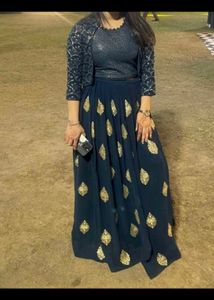 Crop Top With  Skirt And Dupatta