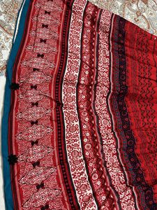 Boho Chic Red Patterned Skirt