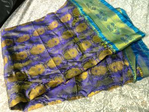 Elegant Purple &amp; Gold Saree