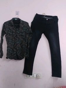 Stylish Shirt & Jeans Set,26,length 36,