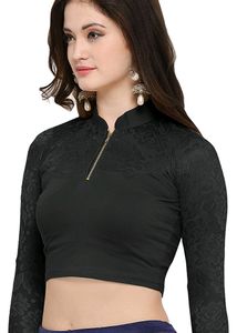 STREACHABLE SHORT SLEEVES BLACK 🖤 BLOUSE FOR WOME