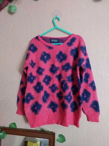 Pink &amp; Blue Printed Sweater