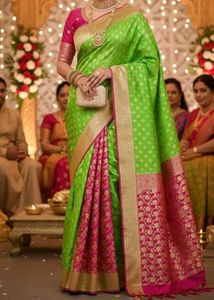 Patli Pallu Banarasi Silk Saree