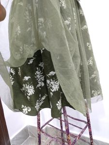 Tulle Inner Printed Mini Skirt