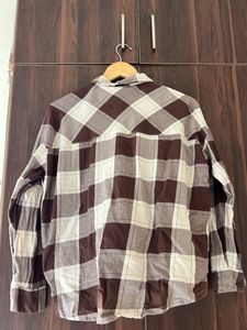 Coffee Brown Check Shirt