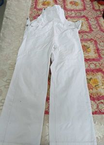 White Denim Overalls