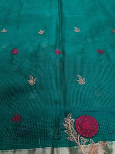 Dark Green Printed Saree
