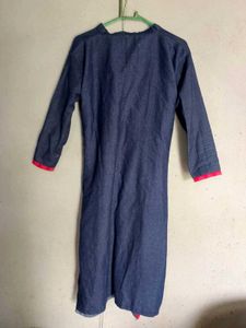 Denim Embroidered Tunic Dress