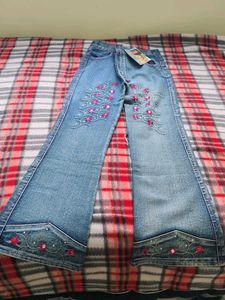 Embroidered Denim Jeans