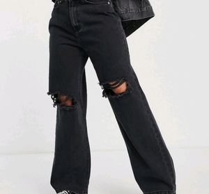 charcoal knee ripped jeans