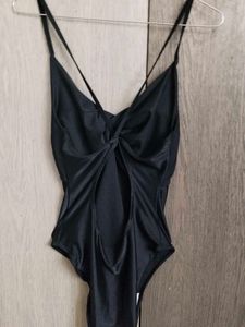 Black Crisscross One-Piece Swimsuit/ Bodysuit