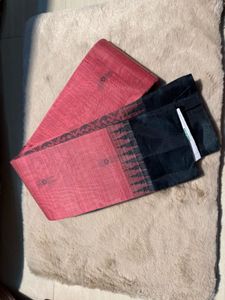 Elegant Pink & Black Saree