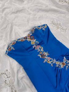 Elegant Blue High Low Dress