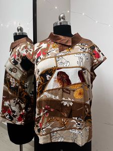 Brown Satin Top