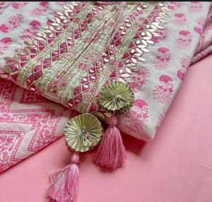 Pink Floral Cotton Kurta Set