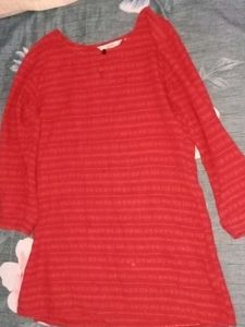 Red Knit Tunic Top